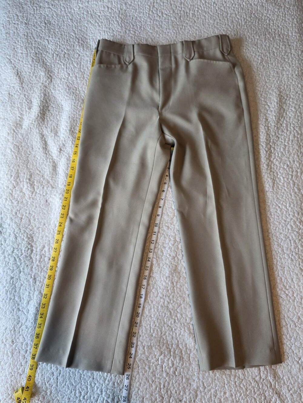 ​Vintage Mesquite Western Pants Mens 36 Tan Pearl Snap Flap Pockets USA Made